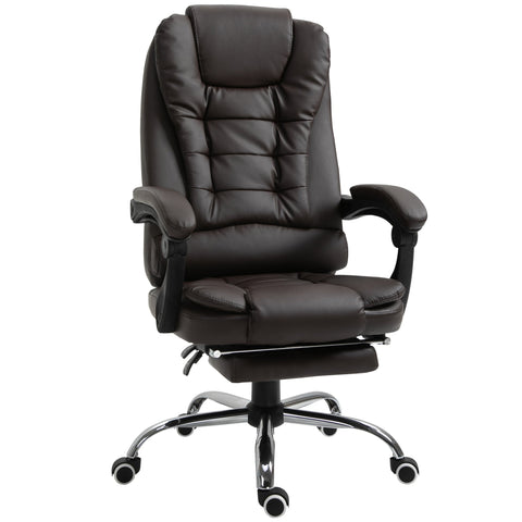 Rootz Office Chair - Gaming Chair - Gaming Chair - Swivel Chair - Ergonomic - Footrest - Adjustable - 64.5 x 69 x 117-127 cm - Brown
