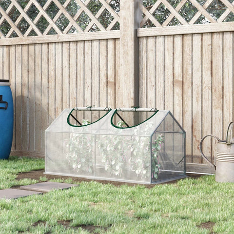 Rootz Kas - Folie Kas Met Raam - PE Kas - Tomatenkas - Koud Kader - Wit - 120 x 60 x 60 cm