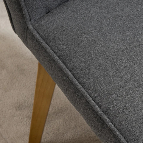 Rootz Dining Chair - Set Of 2 Dining Chairs - Dining Room Chair - Living Room Chair - Kitchen Chairs - Upholstered Chair - Retro Design Dining Chair - With Backrest - Gray -  45 x 61.5 x 94 cm