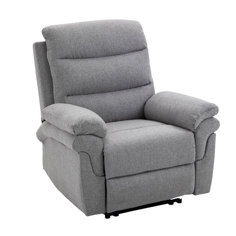 Rootz Recliner - Recliner With Reclining Function - Single Sofa - TV Recliner - Adjustable - Living Room - Bedroom - Linen Touch - Light Grey - 91 x 92 x 102 cm