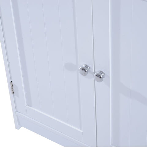 Rootz Washbasin Base Cabinet - Bathroom Cabinet - 2 Doors - Washbasin Cabinet - L60 x D30 x H60 cm - Height Adjustable Shelf - Siphon Cutout - White - MDF