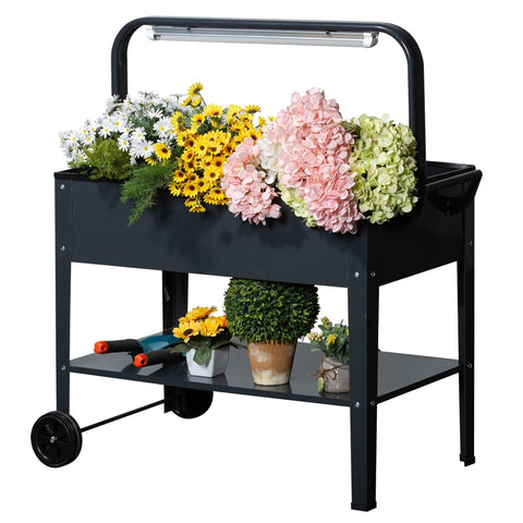 Rootz Planter - Garden box - Elevated - Steel - Dark Gray - 90 x 51 x 100 cm