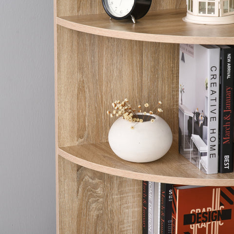 Rootz Bookcase - 3 Levels - 4 Drawers - Processed Wood - Melamine - 40 x 40 x 170 cm - Natural - White