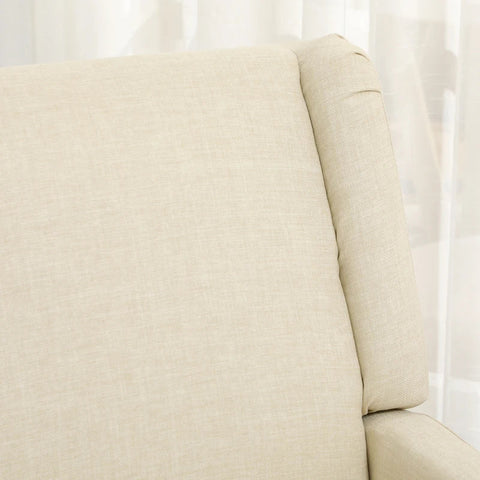 Rootz Wing Chair In Scandi Design - Reading Chair - Accent Chair -  Cocktail Chair - Solid Wood - Natural + Cream - 70cm x 73cm x 90cm