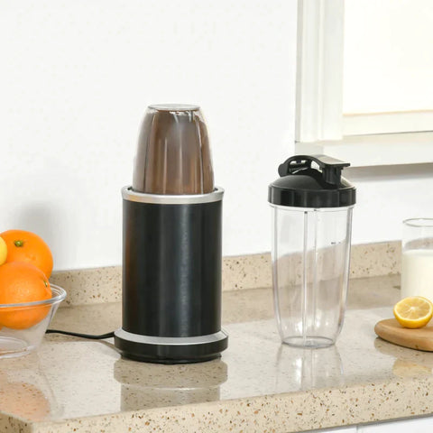 Rootz Mixer – Standmixer – Smoothie-Maker – 1000 W Standmixer – Küchenmixer – mit 0,7 l und 0,35 l Bpa-freien Mixbechern – Tritan/Aluminium – Schwarz