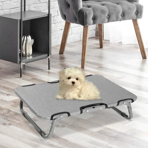 Rootz Pet Bed - Dog Lounger - Dog Bed - Cat Bed - Sleeping Bed - Foldable - Grey - 59 X 46 X 15cm