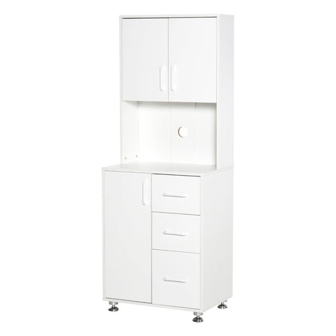 Rootz Storage Cabinet - Kitchen Cabinet - Kitchen Cupboard - Tall Cabinet - White - 60 x 40 x 150 cm