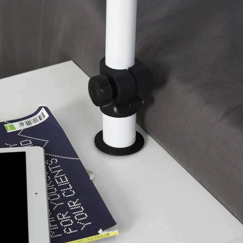 Rootz Side Trolley - Side Table - Flexible Tabletop - 2 Drawers - Newspaper Compartment - 4 Wheels - White - 60 x 40 x 90 cm