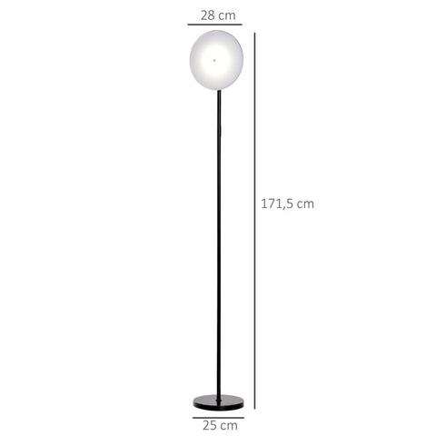 Rootz Floor Lamp - Floor Lamp With LED - Adjustable By 90 Degrees - Removable Light Pole - 3 Levels - Metal - Black - Ø28 x 171.5 cm