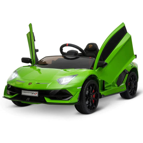 Rootz Electric Car For Children - Lamborghini Svj Licensed Children's Vehicle - Children's Car For 3-8 Years With Remote Control - 2 X 550 Motors - MP3/USB Light Music - Metal - Green- 123 x 66.5 x 45.5 cm