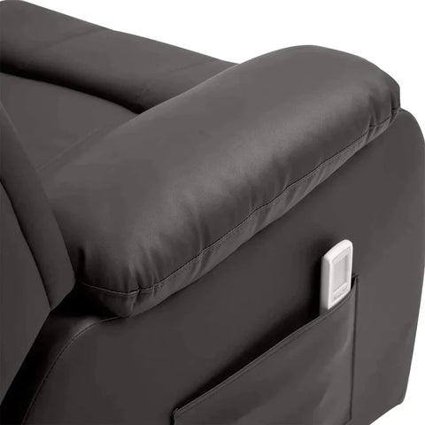 Rootz Massage Chair - Stand-up Aid - Relaxation Chair - TV Chair With Massage Function - Reclining Function - Brown - 92 X 92.5 X 101 cm