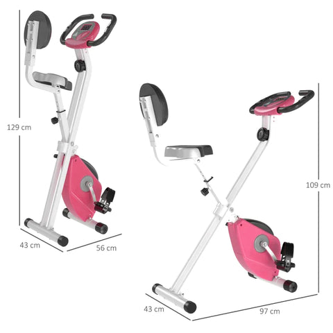 Rootz Exercise Bike - F-Bike Bicycle Trainer - Bicycle Trainer - F-Bike - Home Trainer Bicycle - Pink/White - 43 x 97 x 109 cm