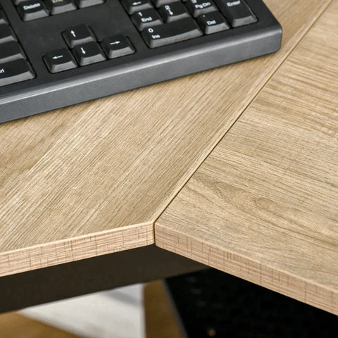 Rootz Elektrischer Schreibtischtisch – Schreibtischtisch – Motor-Computertisch – höhenverstellbarer Stehschreibtisch – Aufbewahrungsfunktion – Natur + Schwarz – 160 x 101 x 72–122 cm