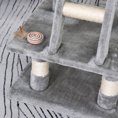 Rootz Cat tree - Cat tower with cave - Scratching post - Scratching posts for cats - Gray - 49 x 44 x 120 cm