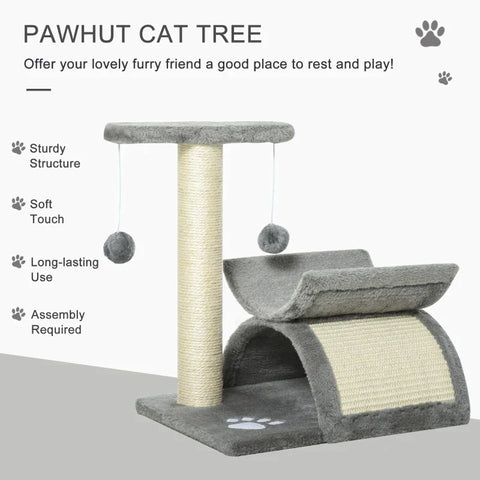 Rootz Scratching Post - Play Tree - Chipboard - Light Gray - 40 x 30 x 43 cm