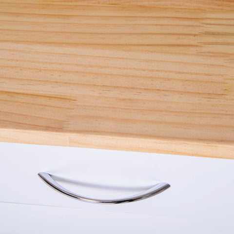 Rootz Kitchen Trolley - Serving Trolley - 2 Drawers - On Wheels - 4 Storage Compartments - 88.5 x 40 x 86 cm - White - Brown