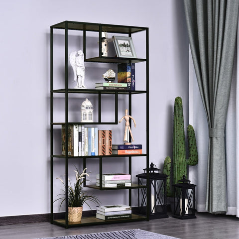 Rootz Bookshelf - Bookcase - Wood Shelf - Shelf Stable - Bookcase Shelf - Brown - 82 x 33.5 x 175 cm