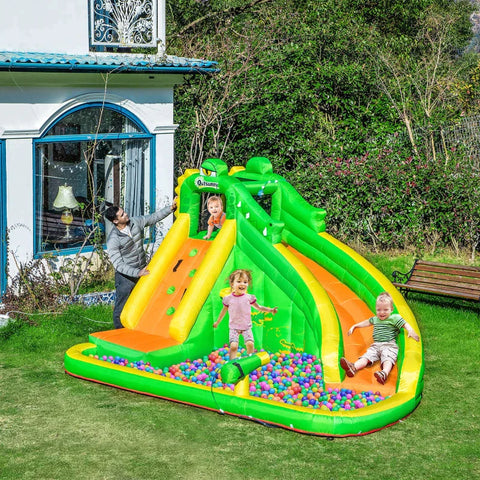 Rootz Inflatable Bouncy Castle - Inflatable Castle - Inflatable Water Play Center - With Slide Water Park - Inflatable Paddling Pool - 380 x 285 x 225 cm