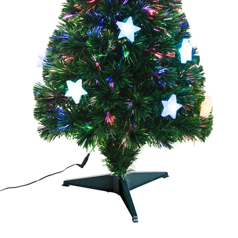 Rootz Christmas Tree - Artificial Christmas Tree with LED Lights - Christmas Decorations - Plastic - Green - Ø45 x 90H cm