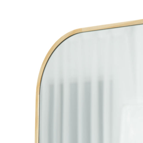 Rootz Wall Mirror - Bedroom Mirror - Square Mirror - With Shelf - Pine Wood Frame - Natural - 56cm x 12cm x 71.6cm