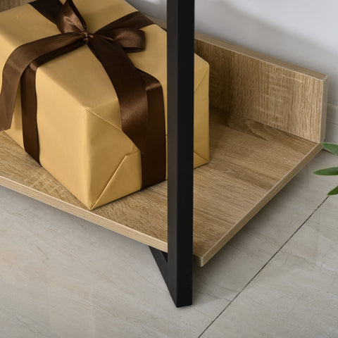 Rootz Bookcase - Bookshelf - MDF - 4 Layers - Walnut/Black