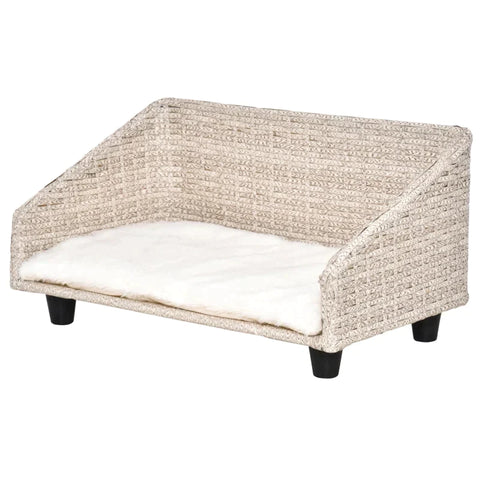 Rootz Pet Bed - Pet Sofa - Dog Bed - With Cushion - Cat Bed - Dog Sofa - Gray/White - 70.5 X 40 X 37.5 Cm