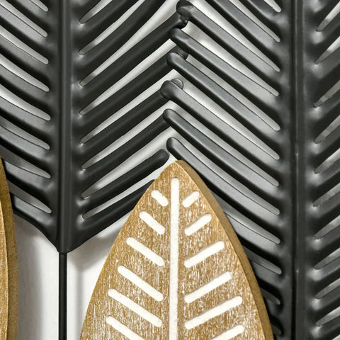 Rootz 3D Murals - Set Van 2 Moderne Wanddecoratie - Metalen Wanddecoratie - Badkamer - Woonkamer - Slaapkamer - Eetkamer - Goud + Zwart - 40L x 46H cm