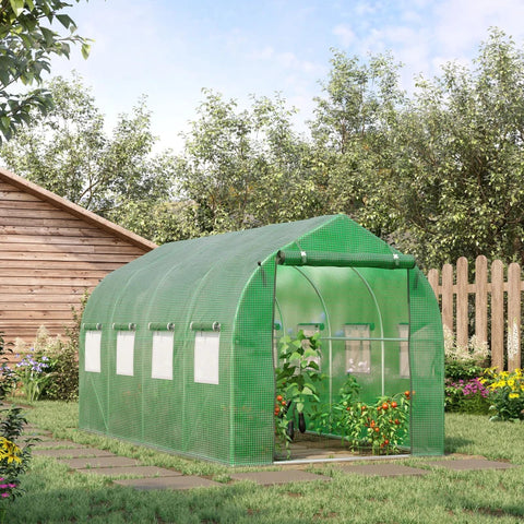 Rootz Greenhouse - Poly Greenhouse - Walk-in Poly Tunnel - Vorstbeveiliging - Groen - 3.8L x 1.92B x 1.95Hm