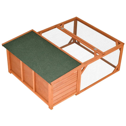 Rootz Small Animal Hutch - Small Animal Cage - Rabbit Hutch - Small Animal House - Wood -  Natural/Green