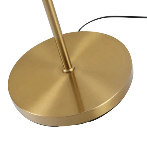 Rootz Vloerlamp - 2-delige Glazen Lampenkap - Modern Decoratief - Woonkamer - Slaapkamer - Goud/Wit - 39 x 28 x 165cm