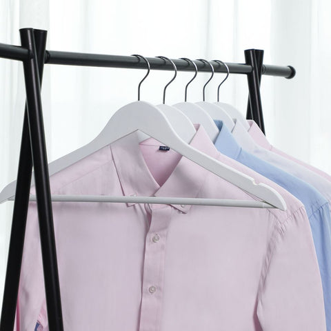 Rootz Hanger - 10 Stuks Hangers - Hangers Met Broekstang - Kleerhanger - Kleerhanger - Kledinghanger - Kunststof Hanger - Antislip Hanger - Ruimtebesparende Hanger - Wit - 44,5 x 23 x 1,2 cm (B x H x D)