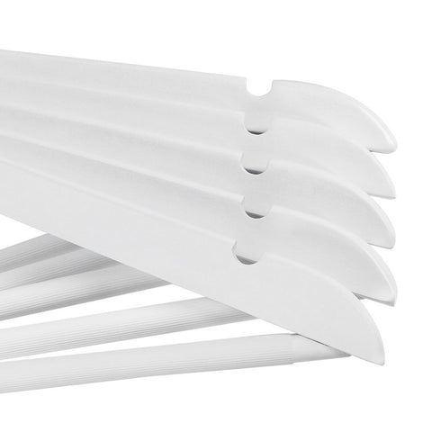 Rootz Hanger - 10 Stuks Hangers - Hangers Met Broekstang - Kleerhanger - Kleerhanger - Kledinghanger - Kunststof Hanger - Antislip Hanger - Ruimtebesparende Hanger - Wit - 44,5 x 23 x 1,2 cm (B x H x D)