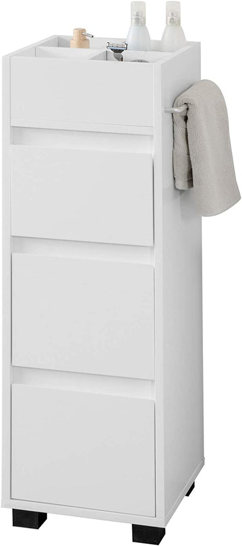 Rootz Weißes Badezimmer – Badezimmerschrank – Aufbewahrungsschrank mit 3 Schubladen
