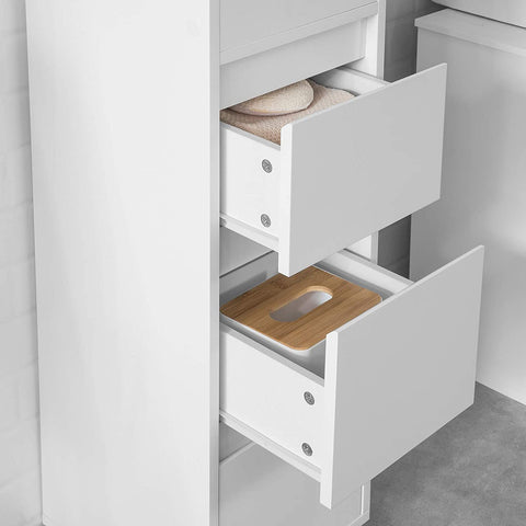 Rootz White Badkamer - Kast Badkamer - Opbergkast met 3 lades