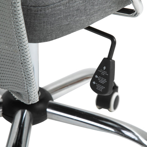 Rootz Office Chair - Gaming Chair - Game Chair - Ergonomic - Rotatable - Adjustable - 58.5 x 66 x 115-124 cm - Gray - Linen