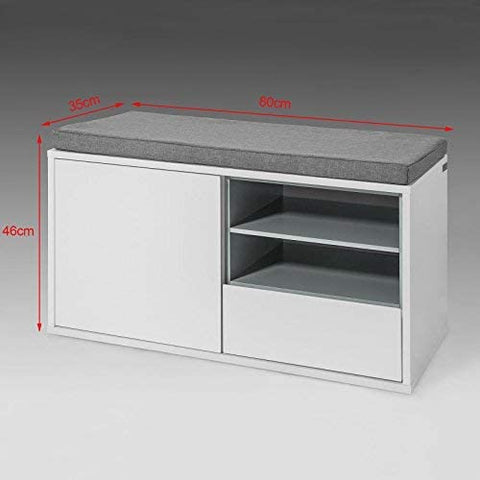 Rootz Hallway Shoe Cabinet - Shoe Rack- Shoe Storage Bench with Removable Seat Cushion