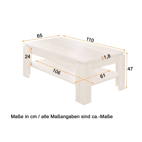 Rootz's Coffee table - Sofa table - Coffee table - Rectangular - Storage space - 110 x 47 cm x 65 cm