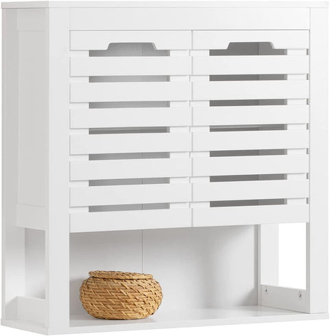 Rootz Badkamerkast - Badkameropbergkast - Kast met dubbele lattendeuren en plank