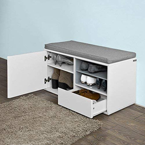 Rootz Hallway Shoe Cabinet - Shoe Rack- Shoe Storage Bench with Removable Seat Cushion