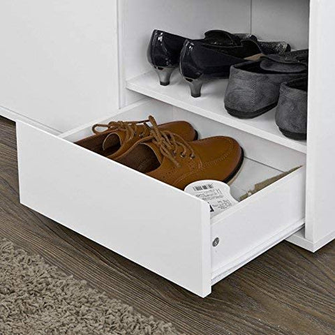 Rootz Hallway Shoe Cabinet - Shoe Rack- Shoe Storage Bench with Removable Seat Cushion