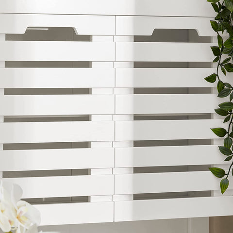 Rootz Badkamerkast - Badkameropbergkast - Kast met dubbele lattendeuren en plank