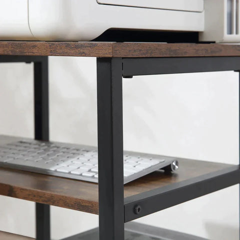 Rootz Corner Desk - Computer Desk - Study Desk - Desk - Black - Brown - 135 cm x 90 cm x 79 cm