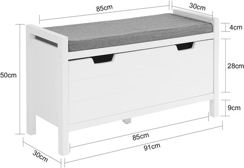Rootz Shoe Bench Shoe Rack Shoe Cabinet with Seat Cushion-Hallway Living Room Bedroom Bench with Storage Chest