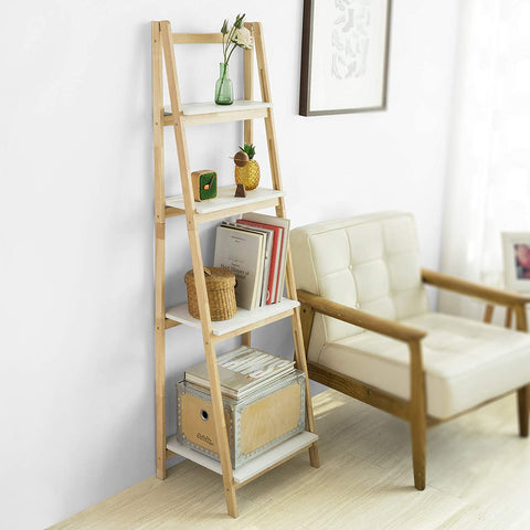 Rootz 4-laags opvouwbare ladderplank, boekenkast, opbergrek