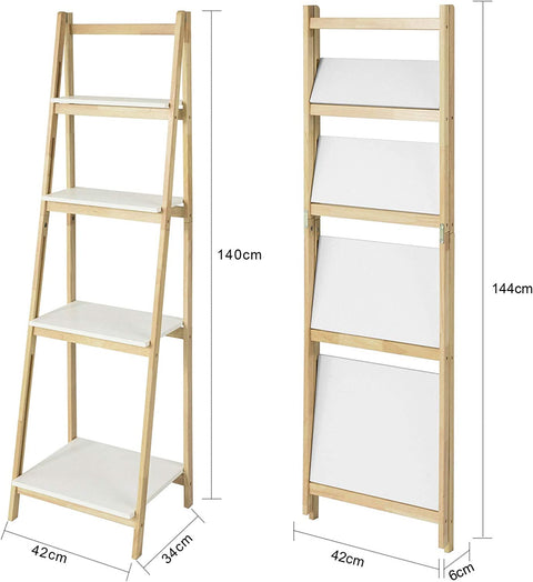 Rootz 4-laags opvouwbare ladderplank, boekenkast, opbergrek