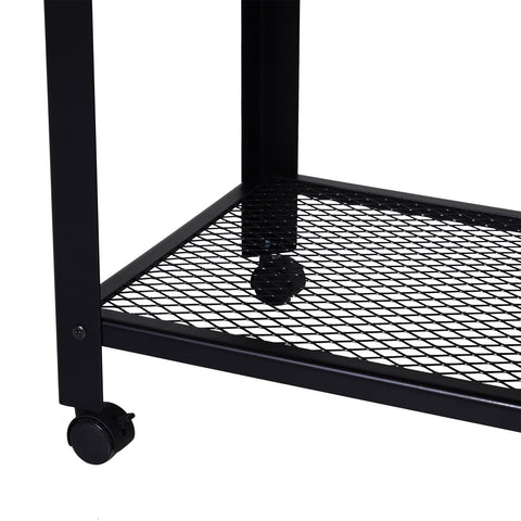 Rootz Keukentrolley - Keukentrolley - Serveerwagen - Keukenkast - 60 x 40 x 76,5 cm - 4 Wielen - Bewerkt Hout - Zwart - Bruin