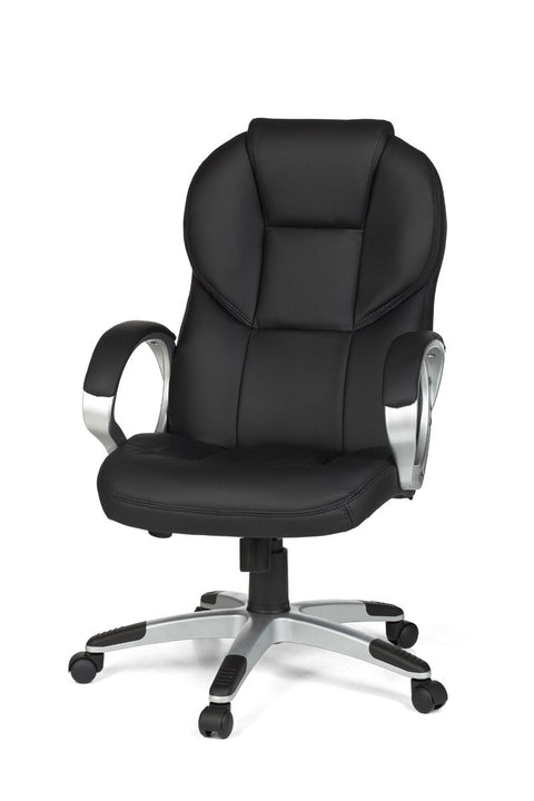 Rootz Office Chair - Black Faux Leather - Design Desk Chair - X-XL Upholstery
