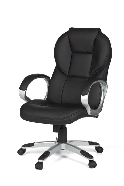 Rootz Office Chair - Black Faux Leather - Design Desk Chair - X-XL Upholstery
