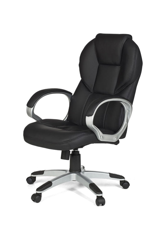 Rootz Office Chair - Black Faux Leather - Design Desk Chair - X-XL Upholstery