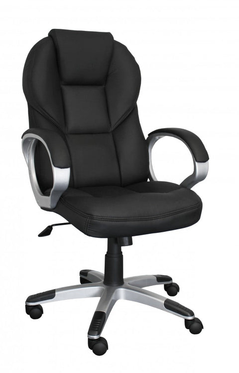Rootz Office Chair - Black Faux Leather - Design Desk Chair - X-XL Upholstery